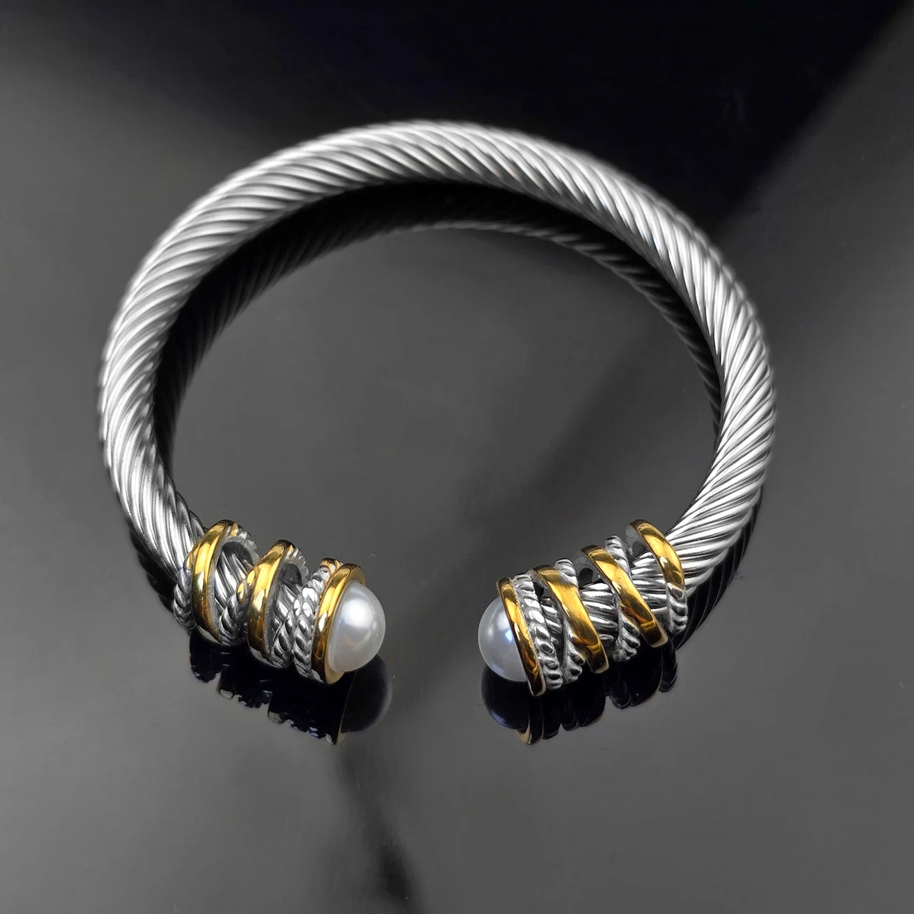 KABOLONG Women Stainless Steel Cable Adjustable Bracelet