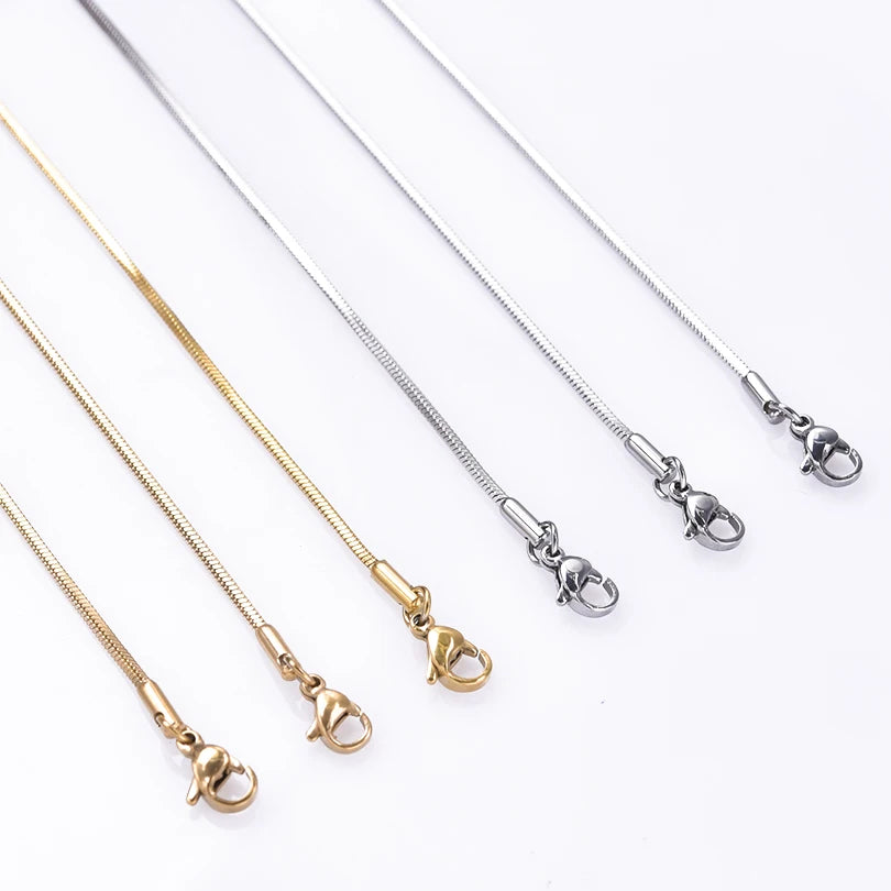 GLOWCAT Stainless Steel Snake Chain Necklace Unisex Jewelry
