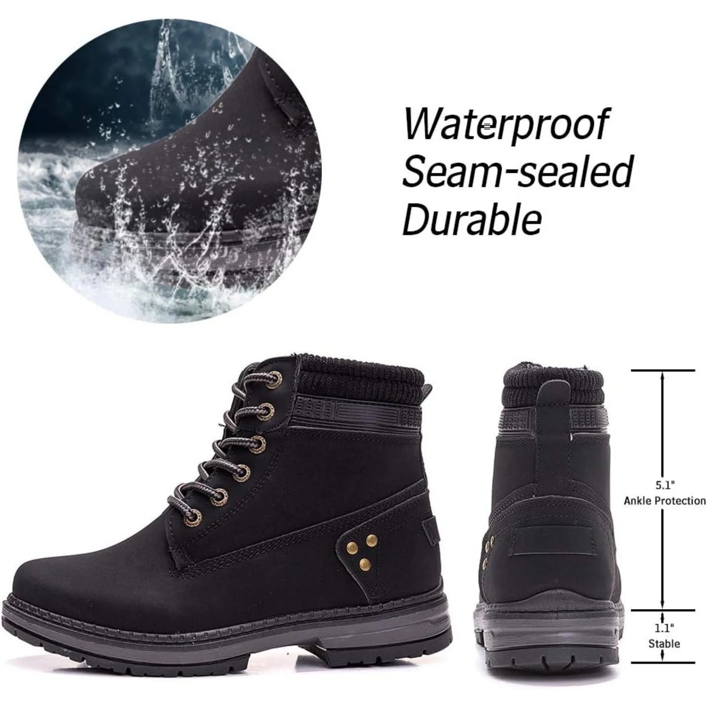 CN Fujian Women Waterproof Hiking Combat Boots Lace Up