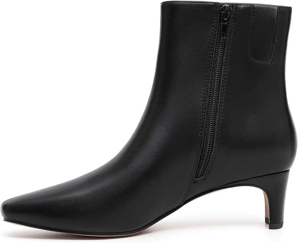 Athlefit Women's Ankle Boots Low Heel Pointed Toe Zipper