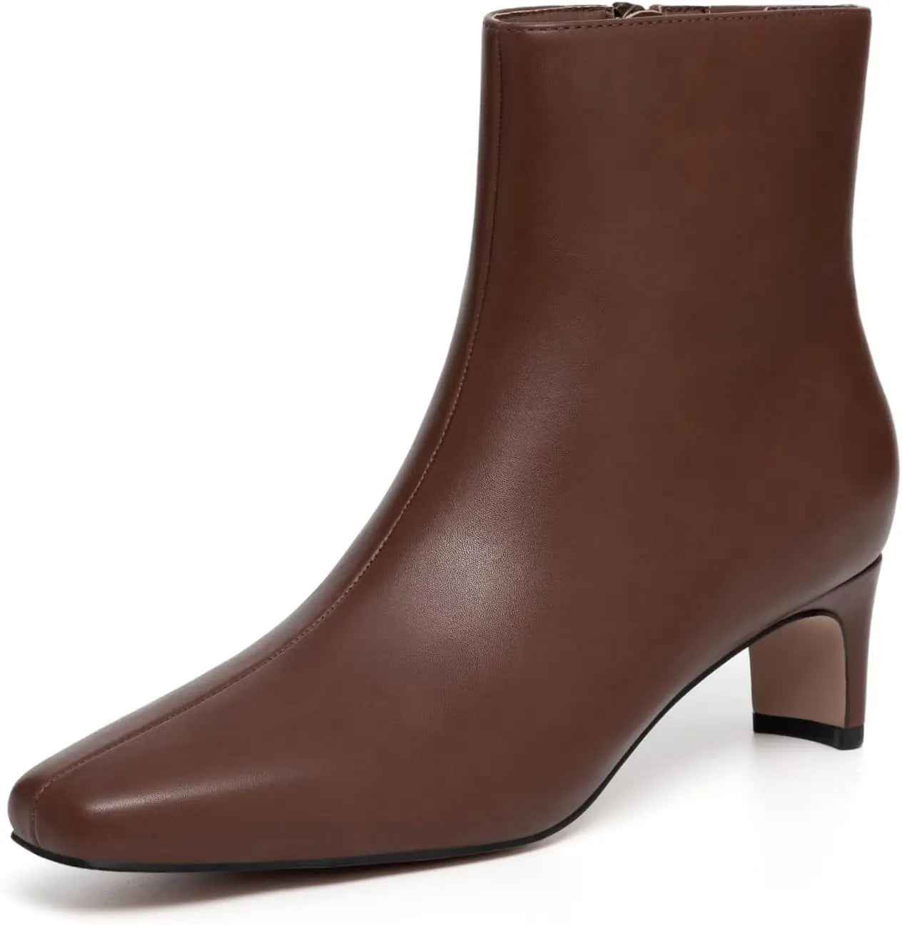 Athlefit Women's Ankle Boots Low Heel Pointed Toe Zipper