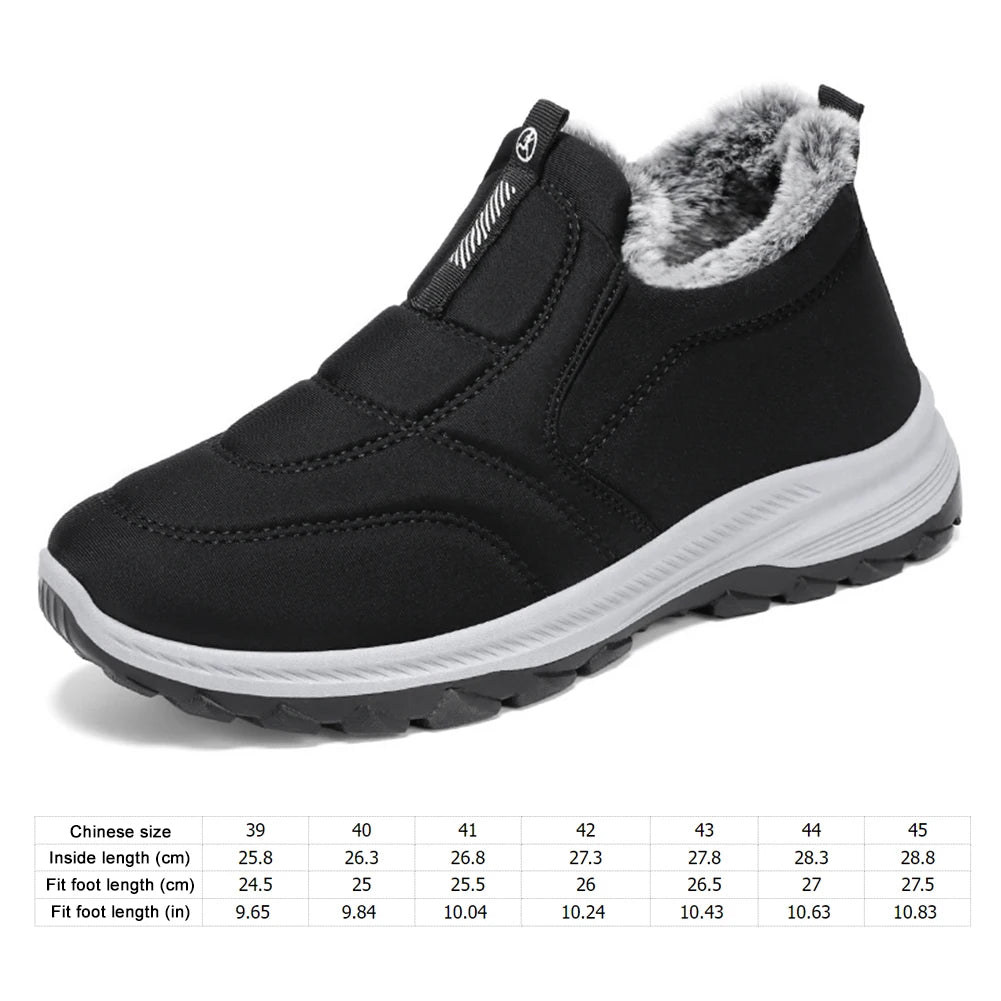 Warm Thermal Ankle Boots For Men Non Slip Walking Shoes