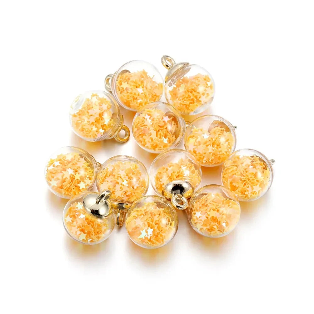 St.kunkkaCharms Glass Ball Star Charms 10Pcs DIY Jewelry