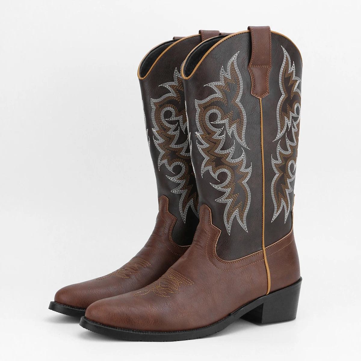 Men's Embroidered Desert Cowboy Boots Western Style Footwear