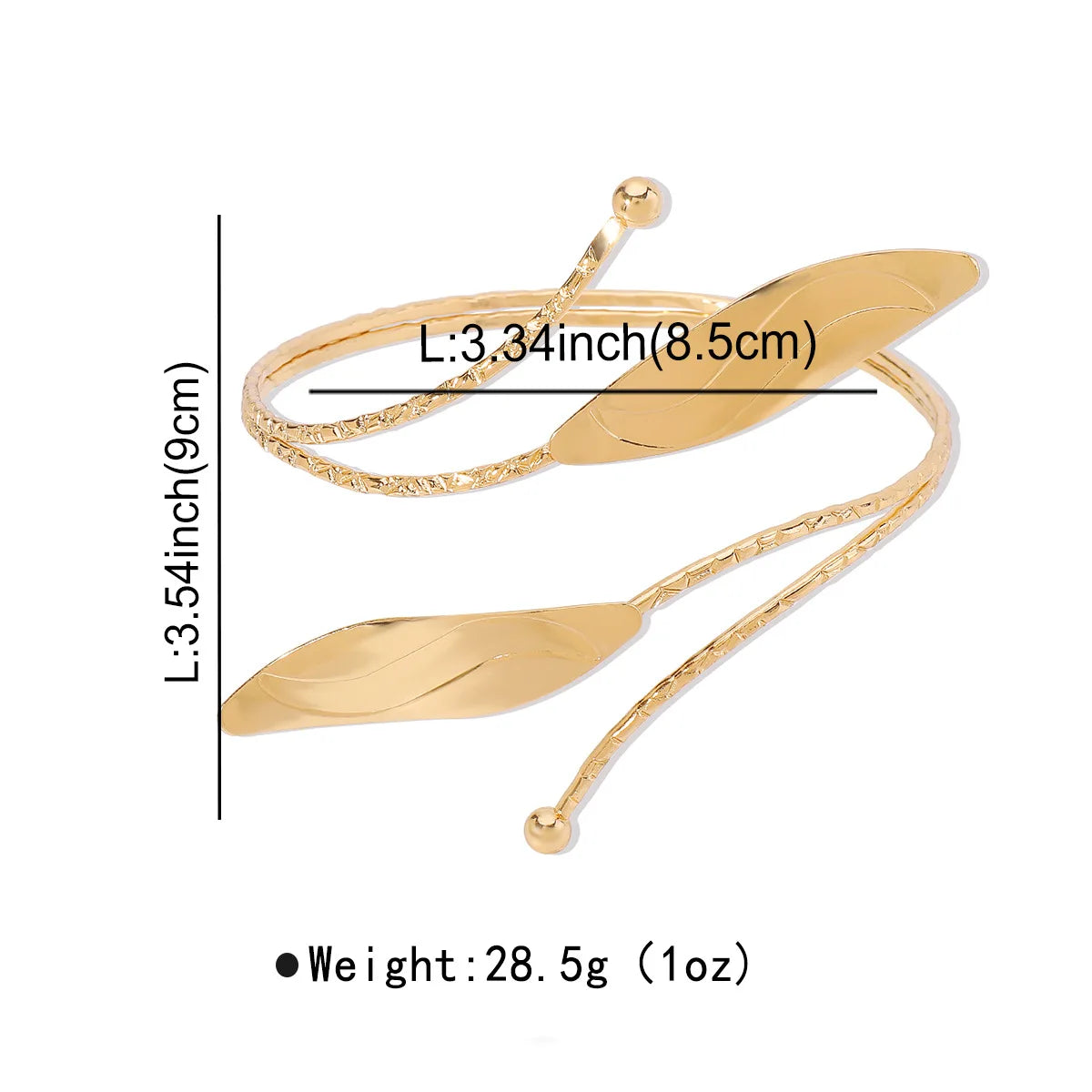 KMVEXO Punk Metal Leaves Flower Cuff Bracelet For Women