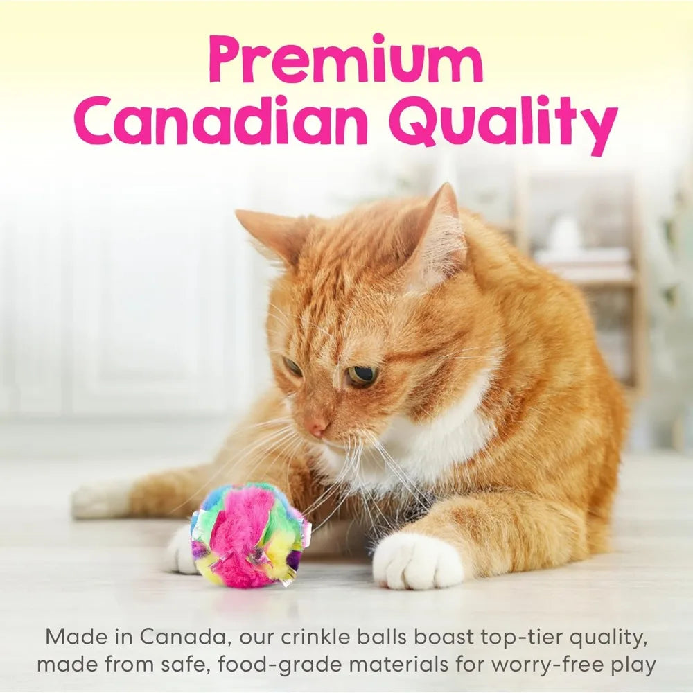 Hign-concerned Cat Crinkle Balls 24 Pack Indoor Toy Safer