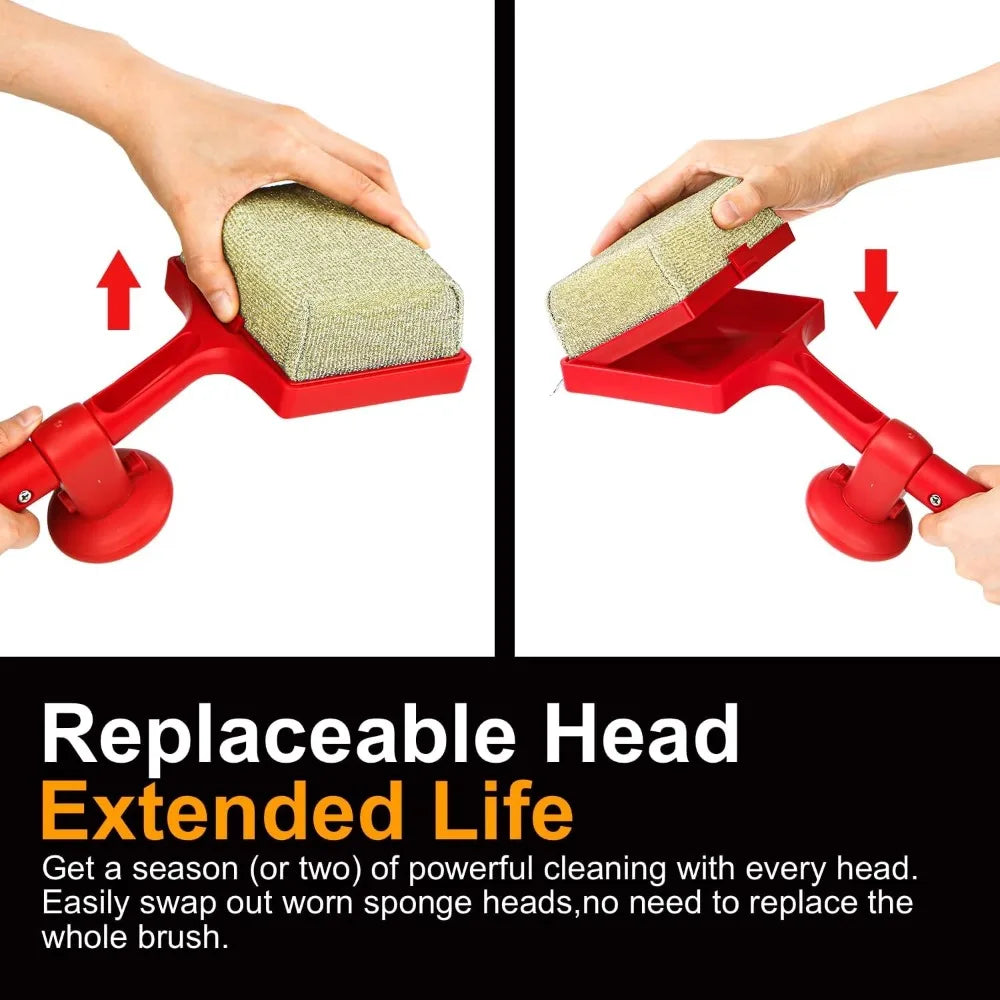 EEFINITE Steam Grill Cleaner Brush With Replacement Scrub Sponge
