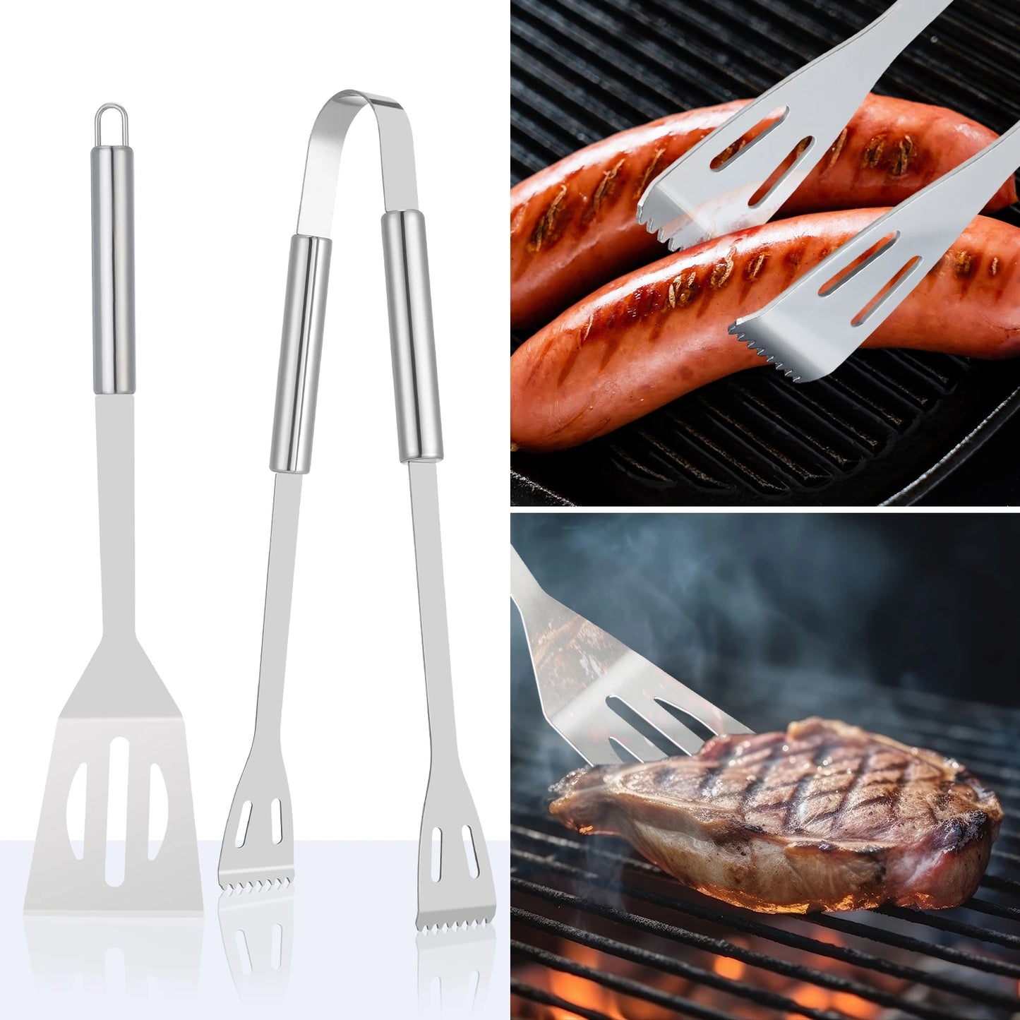 20Pcs Barbecue Utensil Set Heavy Duty Stainless Steel Grill Tools