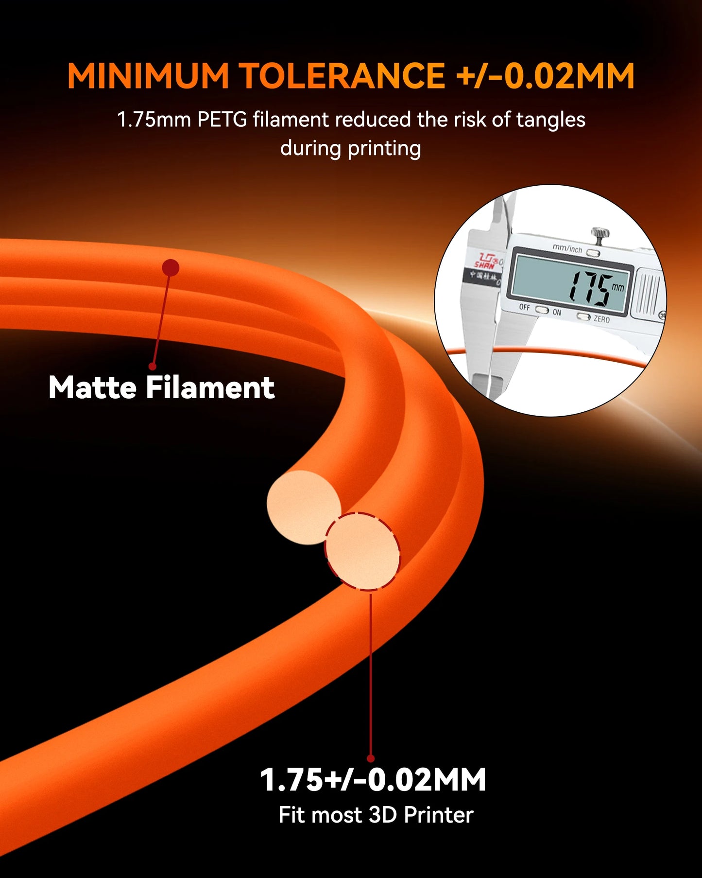 TECBEARS High Speed Matte PETG Filament 1KG 3D Printer