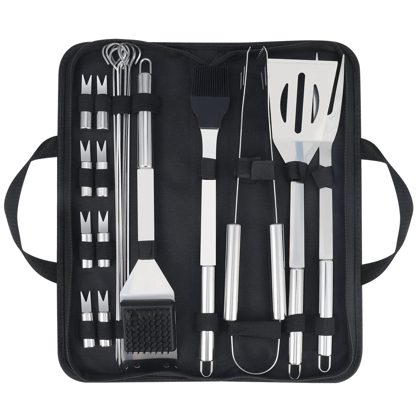 20Pcs Barbecue Utensil Set Heavy Duty Stainless Steel Grill Tools