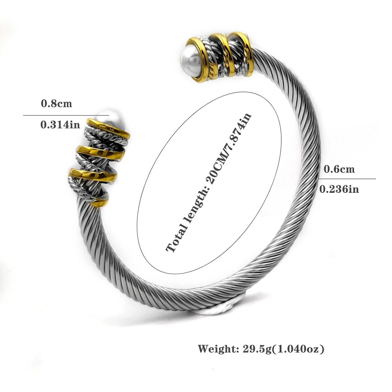 KABOLONG Women Stainless Steel Cable Adjustable Bracelet