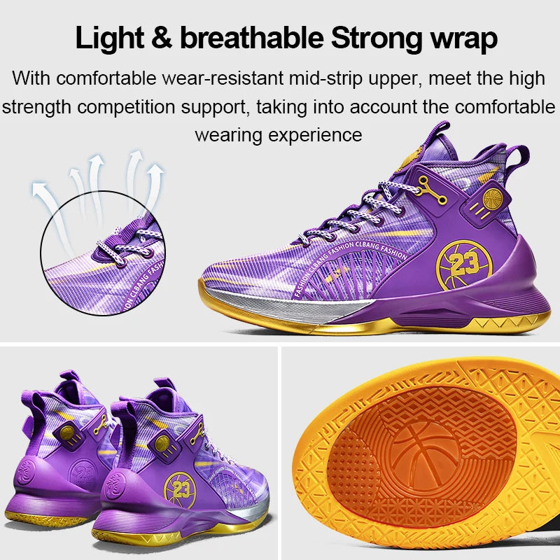 Louis Kadhrcn Men Basketball Shoes Breathable Non Slip Running Sneakers
