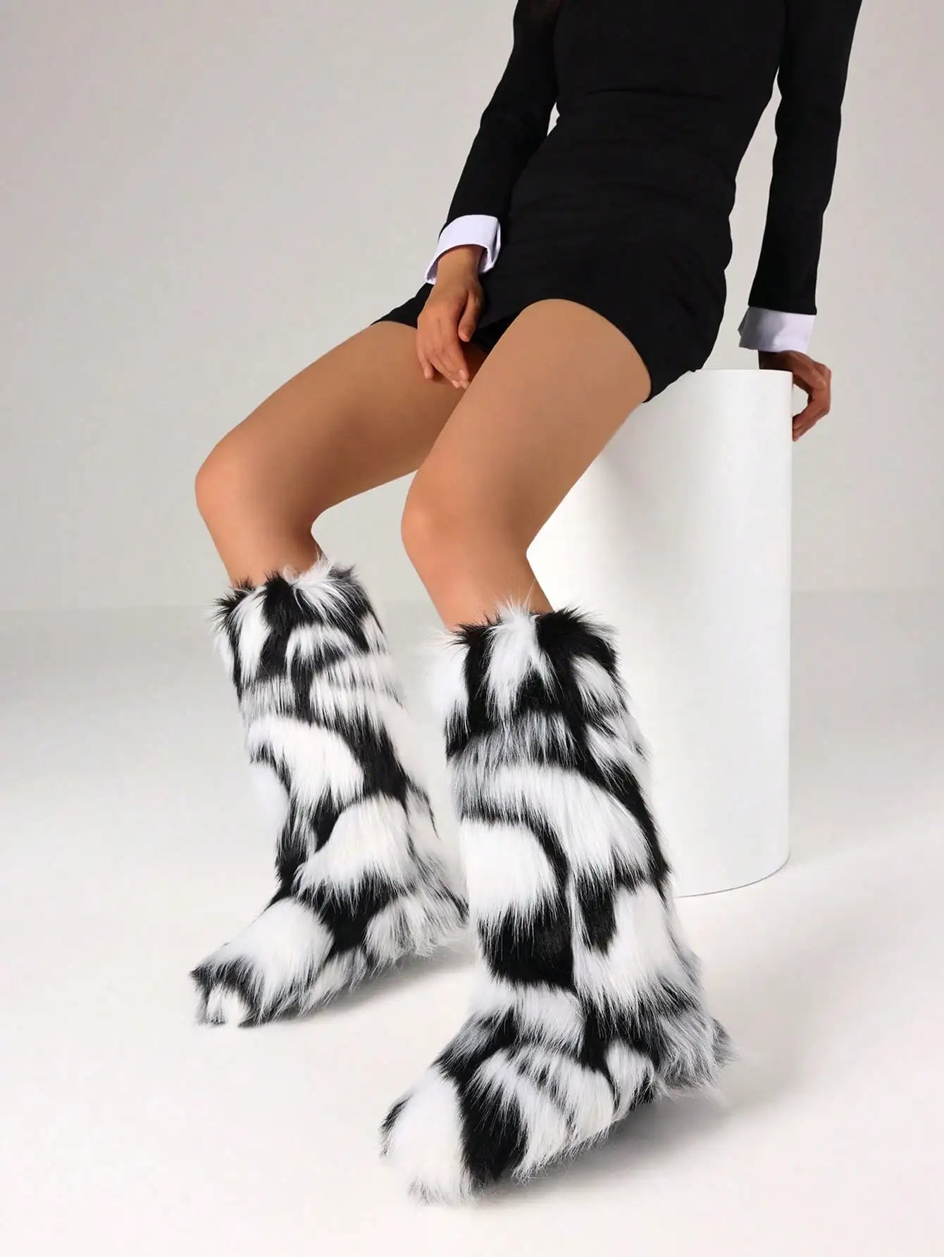 Furry Fluffy Women Snow Boots Warm Plush Winter Shoes