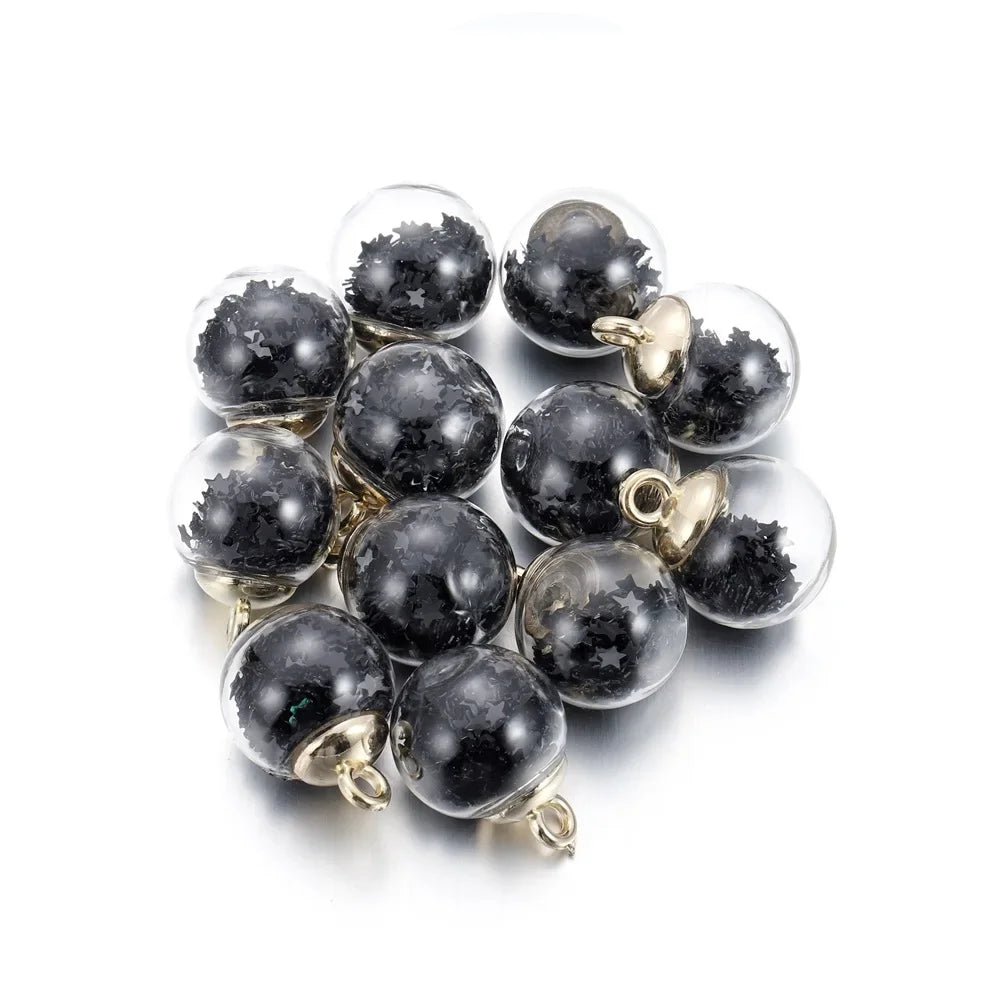 St.kunkkaCharms Glass Ball Star Charms 10Pcs DIY Jewelry