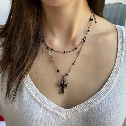 Maxbvyingcn Rhinestone Cross Jesus Pendant Necklace