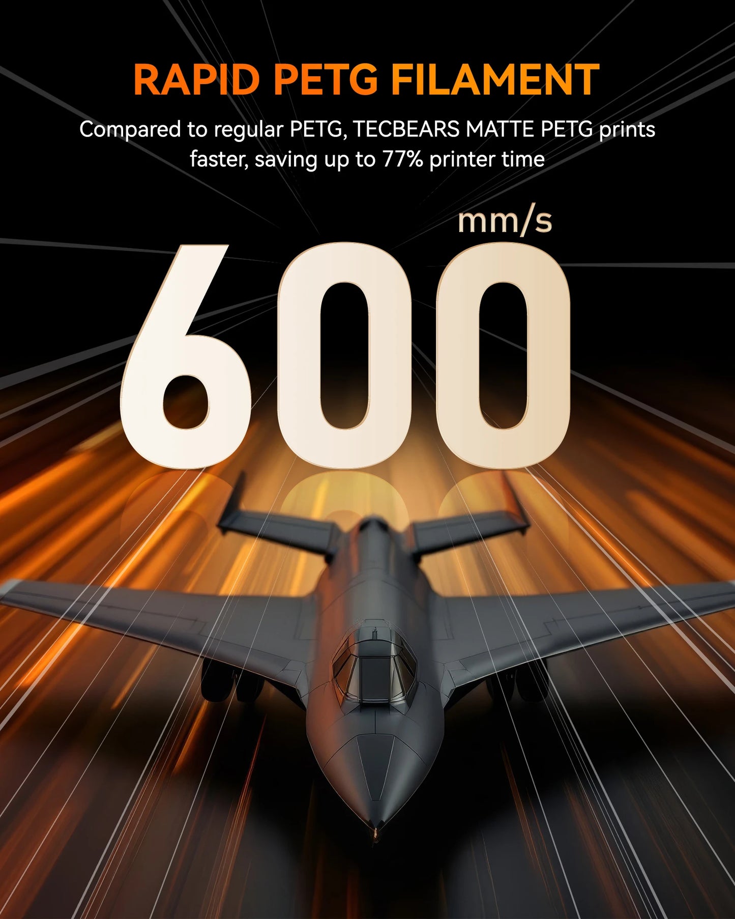 TECBEARS High Speed Matte PETG Filament 1KG 3D Printer