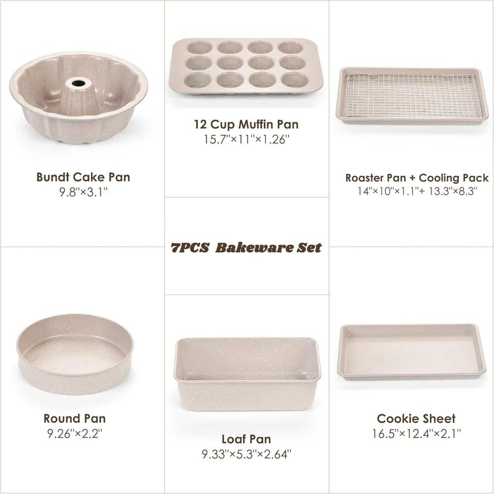 Nonstick Bakeware Set With Stackable Oven Pans And Sheets