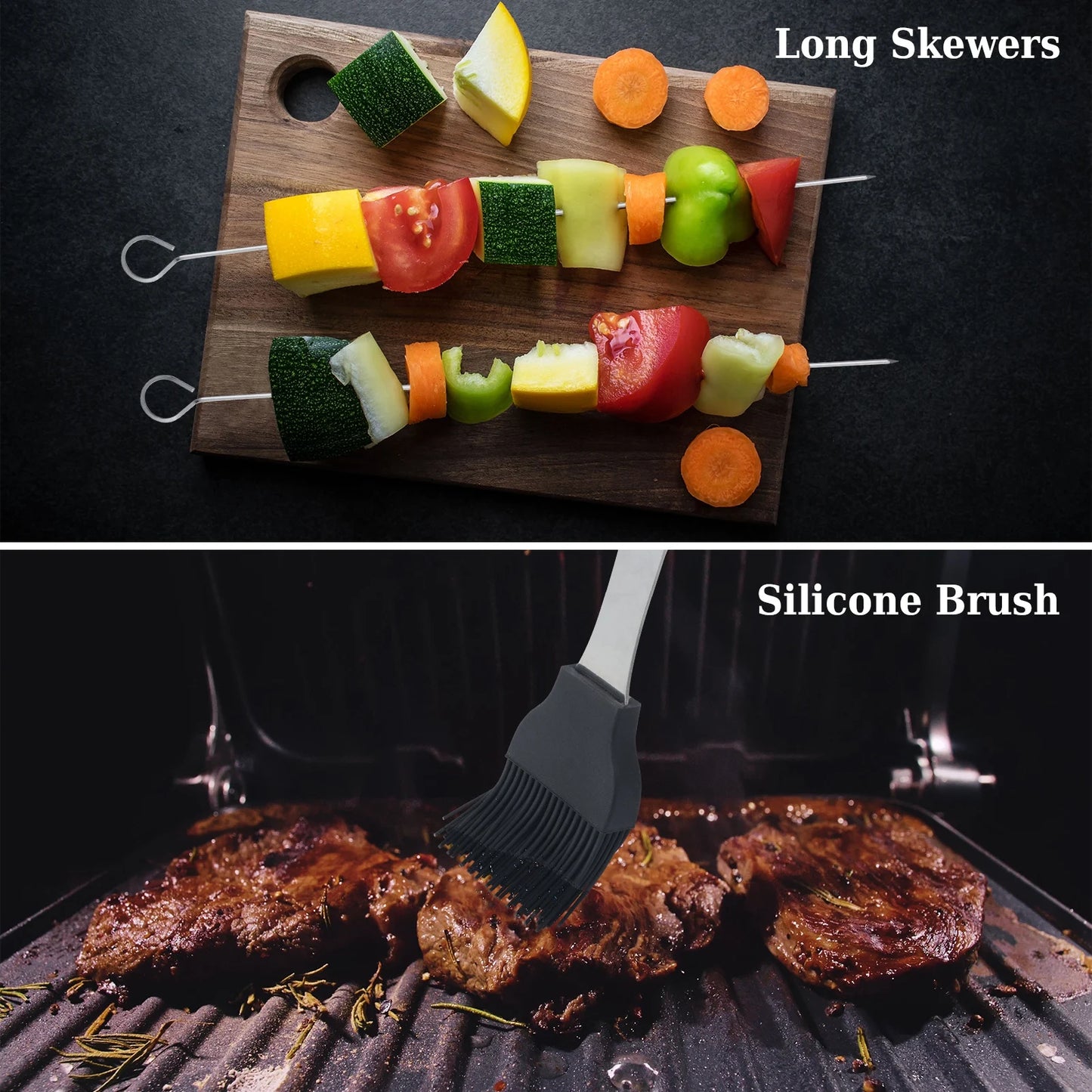 20Pcs Barbecue Utensil Set Heavy Duty Stainless Steel Grill Tools