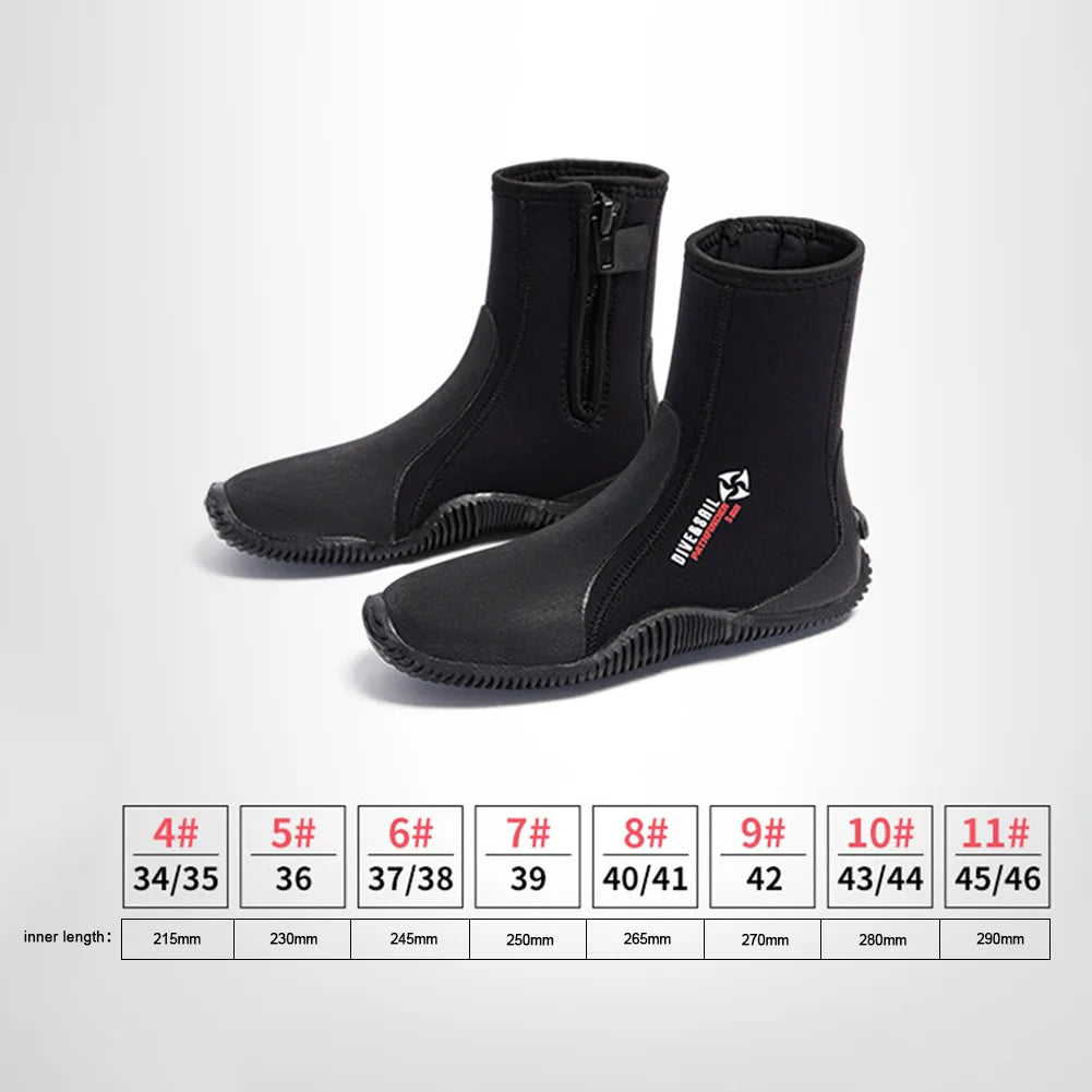 Neoprene Diving Boots Non Slip Water Shoes For Snorkeling And Water Sports