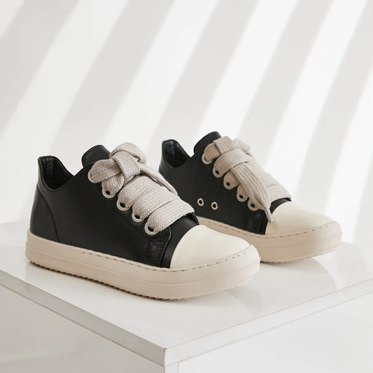 Men's Lace Up Casual Shoes Flat Bottom Minimalist College Style