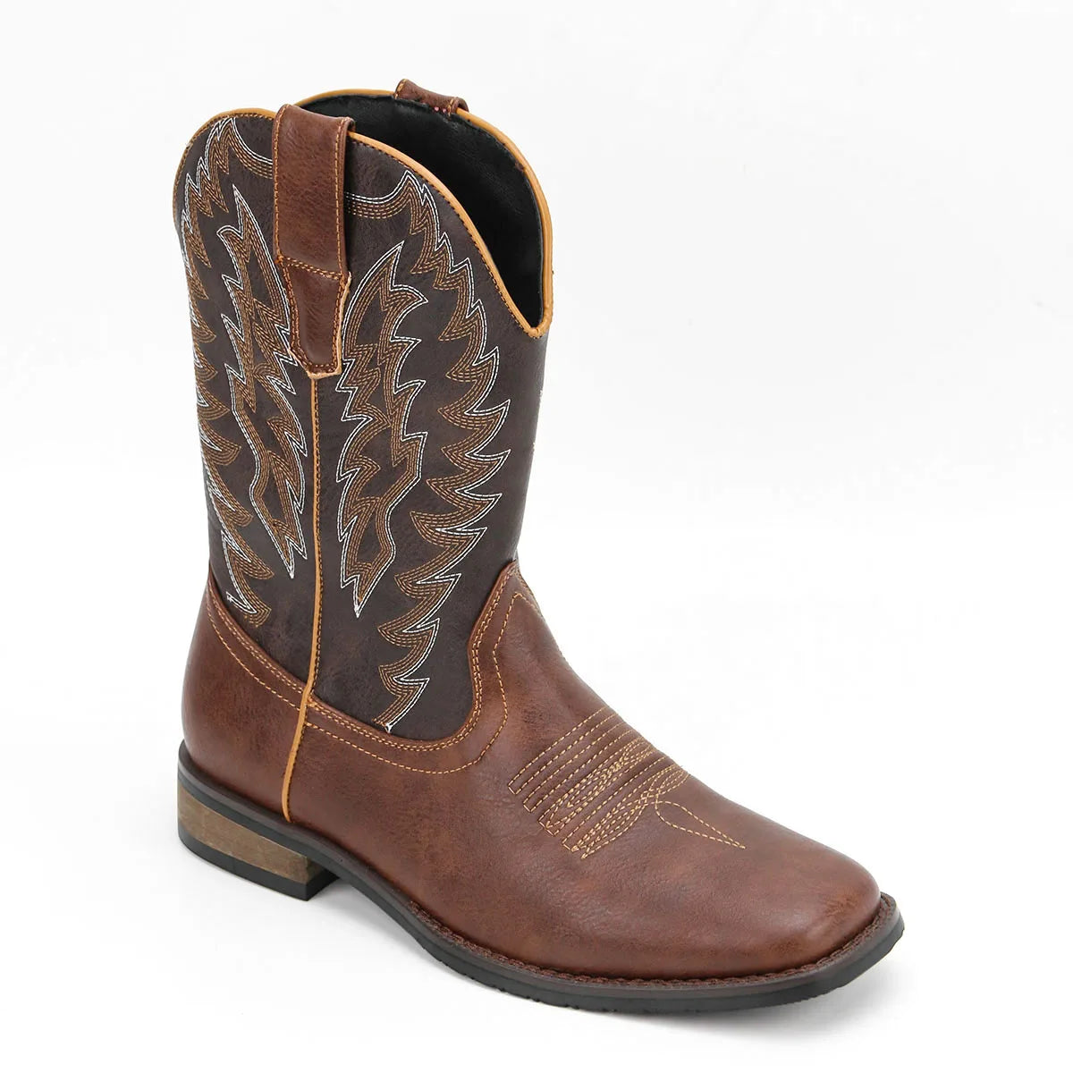 Mens Desert Cowboy Boots Square Toe Phoenix Embroidered Western Boots