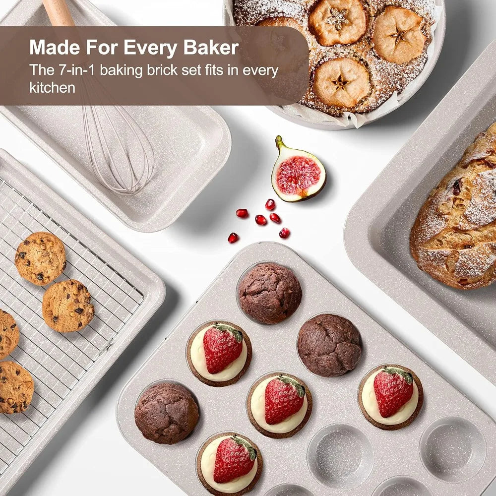 Nonstick Bakeware Set With Stackable Oven Pans And Sheets