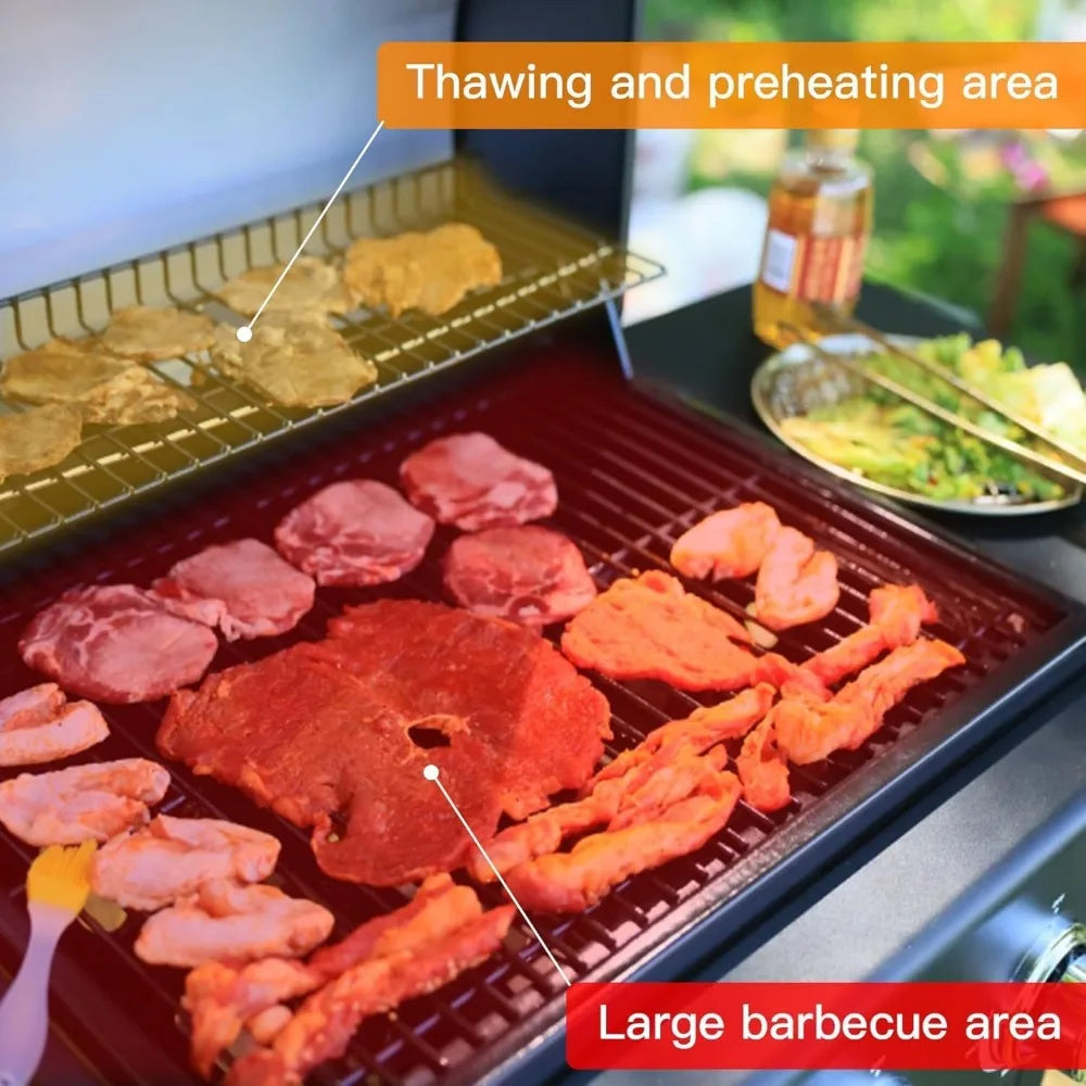 RBXC 3-Burner Propane Gas Grill With Front Hanging Basket